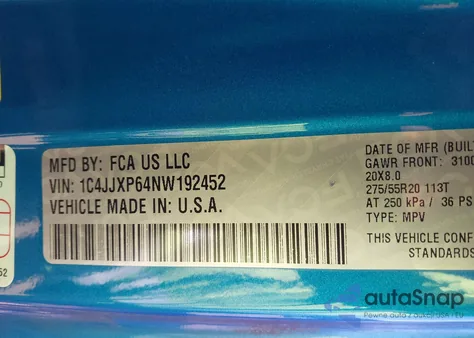 2022 Jeep Wrangler 4Xe Unlimited Sahara 4X4 z USA, uszkodzony, nr VIN 1C4JJXP64NW192452